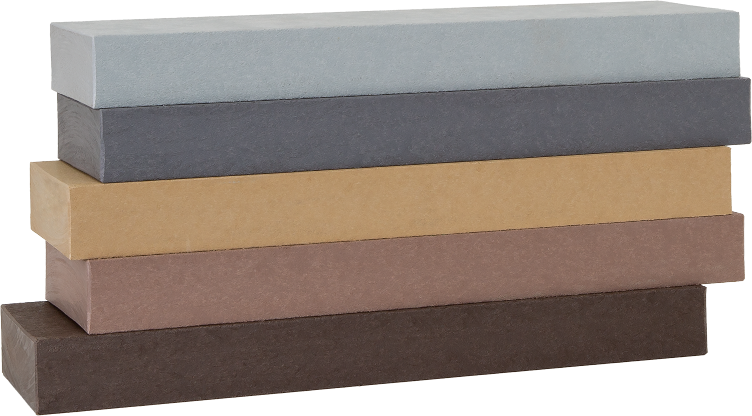 A stack of 2x4 PolyScape lumber boards in various colors